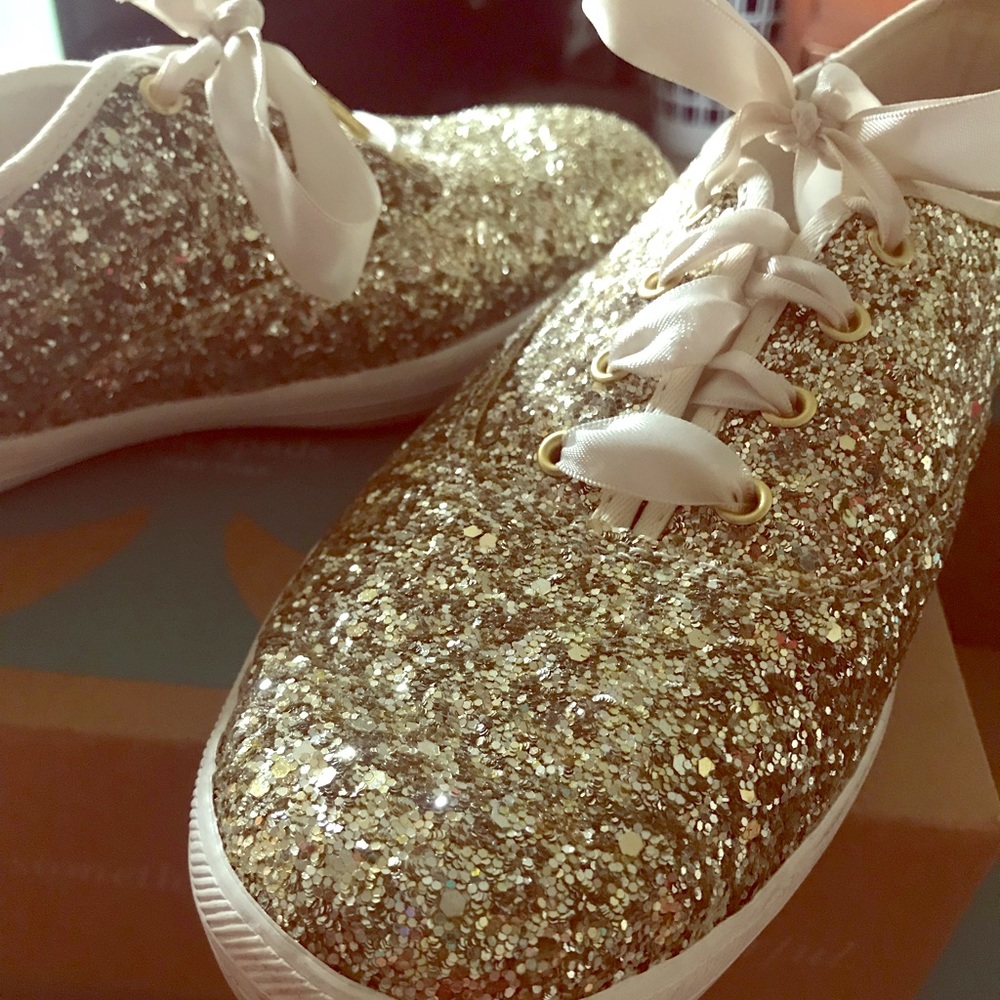 COPY - KATE  SPADE gold glitter KEDS